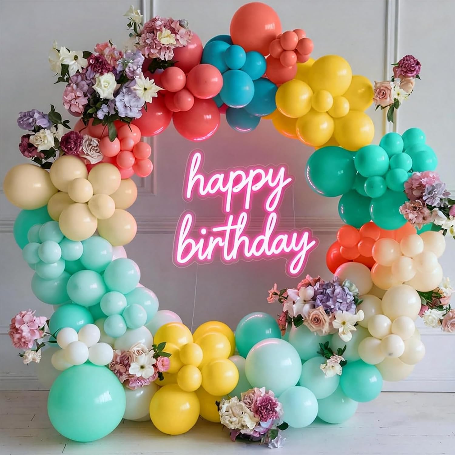 FunHot Colorful Balloons, 50 Pcs Boho Balloons, 12 Inch Retro Orange Green Yellow Apricot Latex Balloon, Rainbow Helium Balloon for Birthday Wedding Baby Shower Son Boho Summer Party Decorations