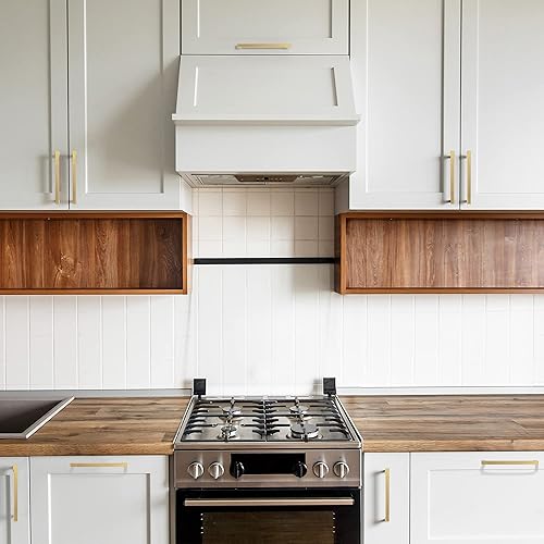 Miniatura 6 de QOGRISUN Paquete de 2 tiradores de gabinete de latón macizo, manijas cuadradas doradas, accesorios de cocina centrales de 11-14 pulgadas para