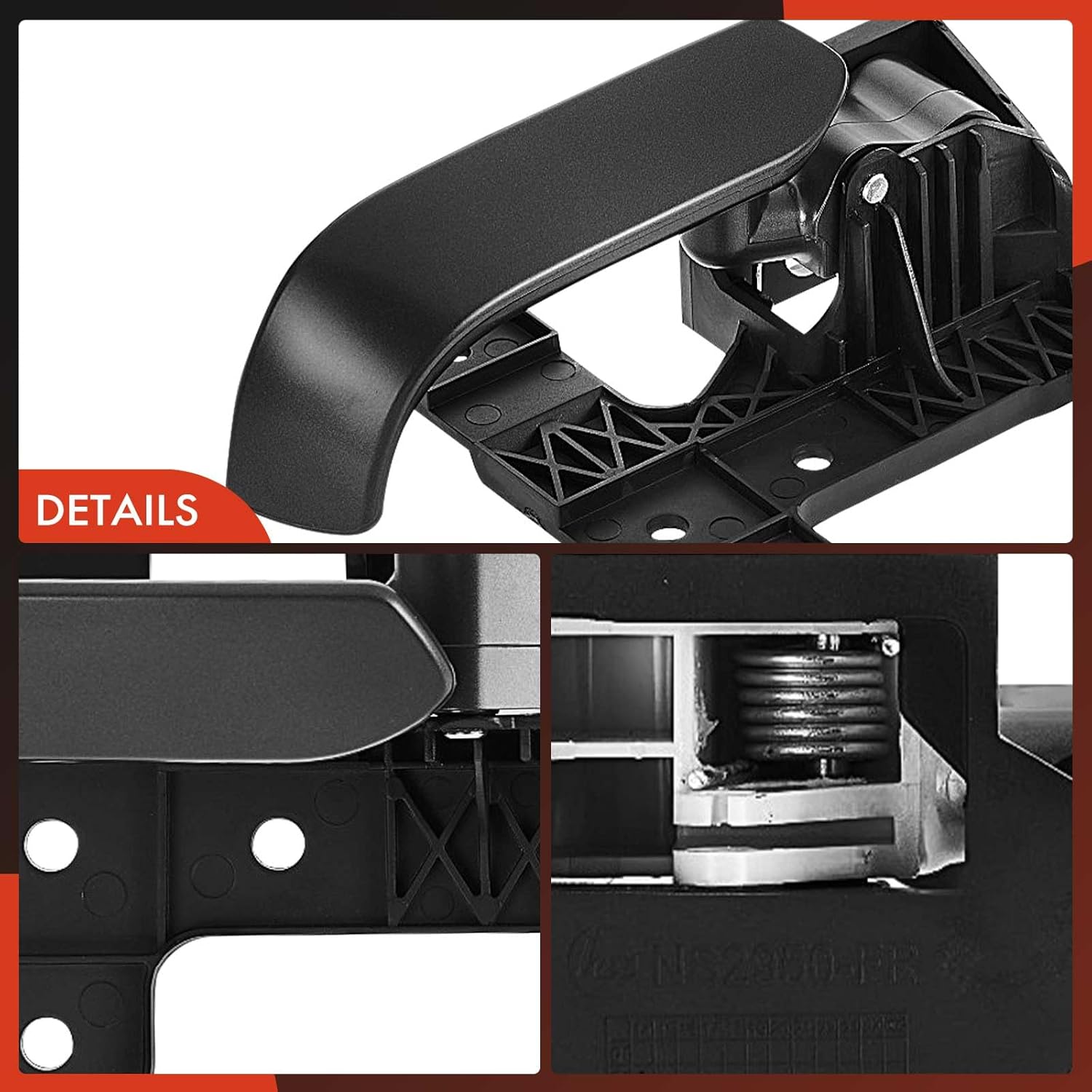 A-Premium Front or Rear Right Passenger Side Interior Door Handle Compatible with Nissan Pathfinder Armada 2004, Titan 2004-2014, Armada 2005-2014 & Infiniti QX56 2004-2010, Painted Dark Gray