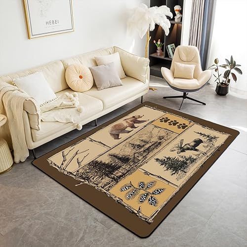 Miniatura 26 de Alfombra de área de rana de 5 x 7 pies, bonita alfombra familiar de ranas de dibujos animados para sala de estar, dormitorio, decoración temática