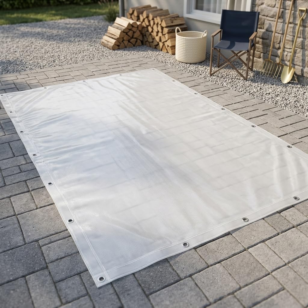 Smart Shelter 10FT x 8FT Transparent Heavy-Duty Tarpaulin (150 GSM) – 6-Layer MLCL with 3D Rib Technology, Waterproof & UV Resistant, Extra Strong & Tear Resistant, Reinforced Eyelets Multi Purpose-image-36