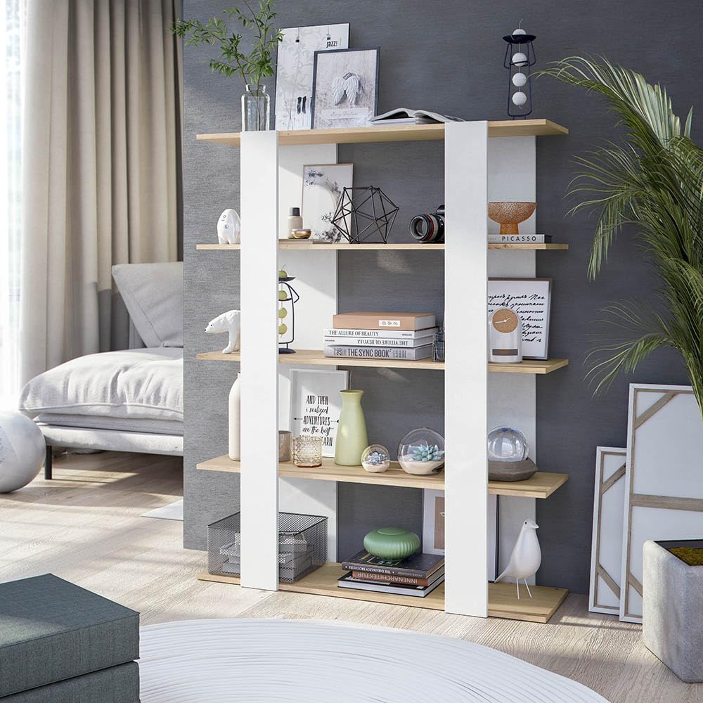 habeig Standregal Hochregal Bücherregal Aktenschrank Kommode Weiß Holz schwere Qualität (012260W)