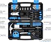 DEKO Tool Kit:Tool Set, Hand Tool Kit Box DIY for Men 62 Pieces, Home Repair DIY Tools Basic Hand Toolbox Sets for Home Blue