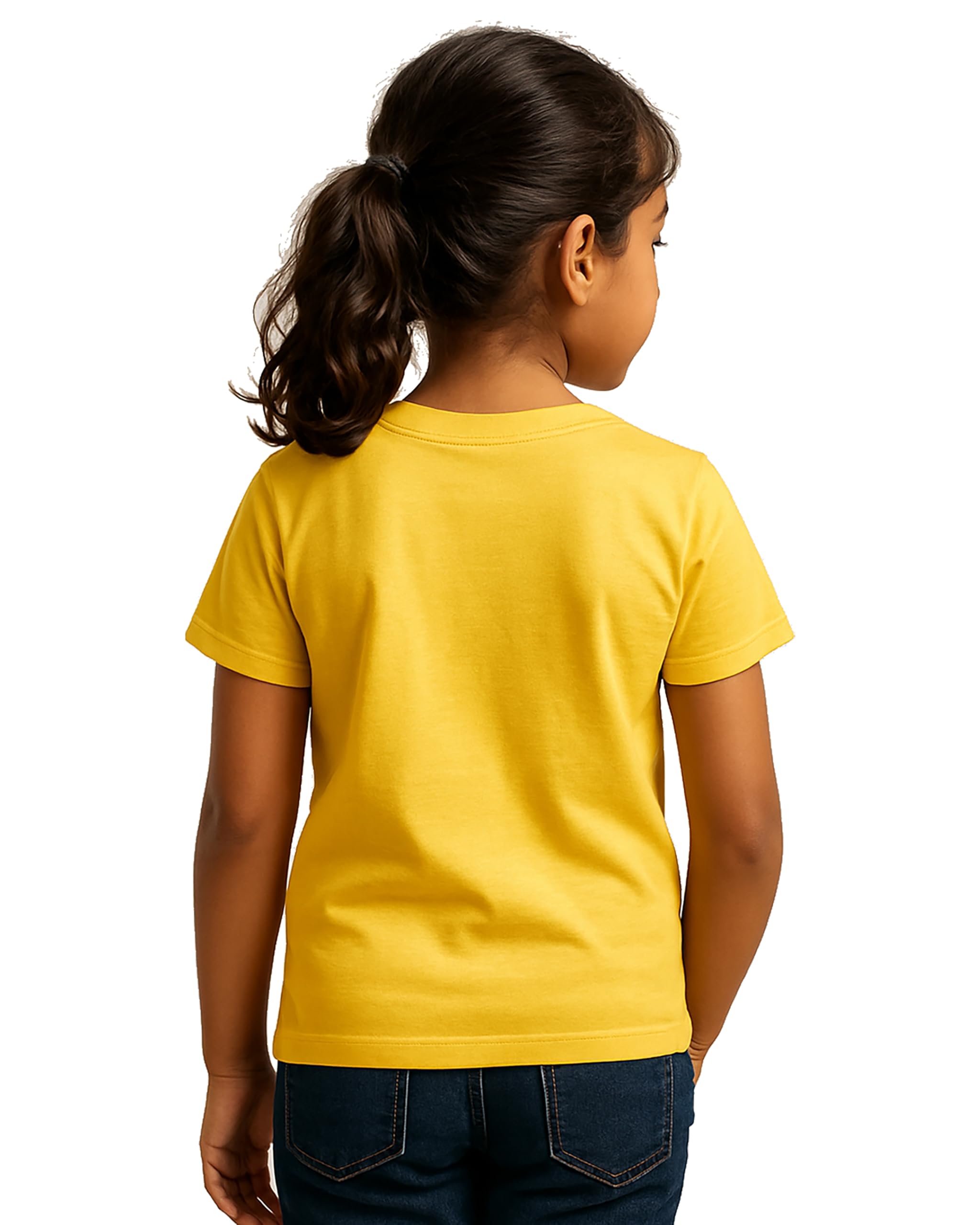 Caseria Girl's Cotton Graphic Printed Half Sleeve T-Shirt - Baby Krishna (Yellow, 12-24 Months) 1