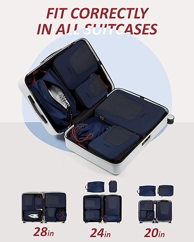 Miniatura 3 de BAGSMART Cubos de compresión de embalaje para viajes, juego de 6, 5 juegos, 4 unidades, bolsas organizadoras de maleta de compresión para maletas,