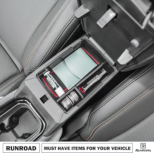 Miniatura 5 de RUNROAD Bandeja organizadora de consola central compatible con Jeep Compass 2022 2023 2024 2025, soporte para monedas, bandeja para reposabrazos,
