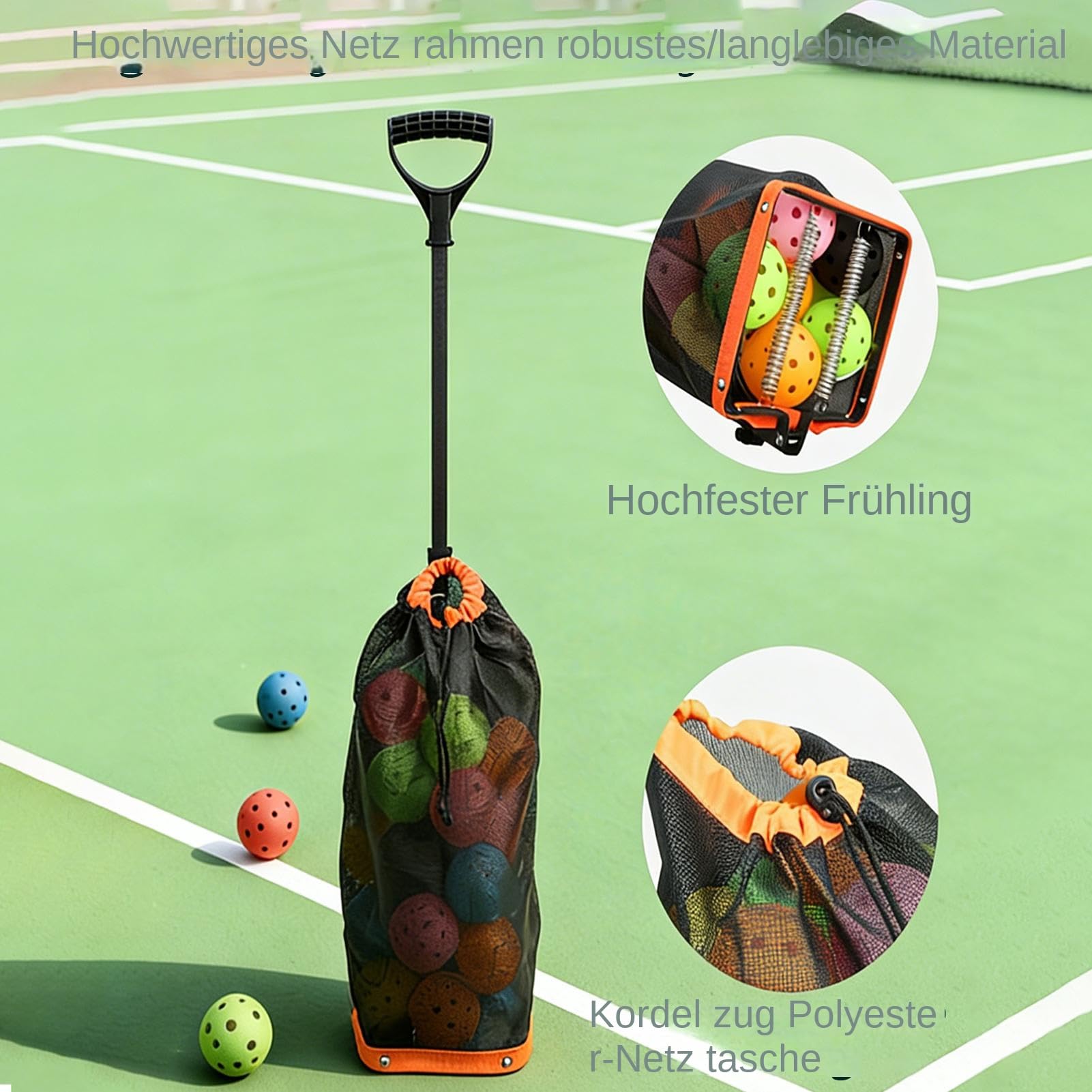 Generisch Cesta de recogida | Con cómodo manejo y gran capacidad, práctica cesta para coleccionar pelotas, para hombres y mujeres, jóvenes y deportistas