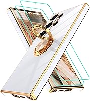 Vista 170 de Gritup Funda para Samsung Galaxy A14 5G: Funda para Samsung A14 2 piezas, protector de pantalla, soporte de anillo de rotación de 360°, soporte