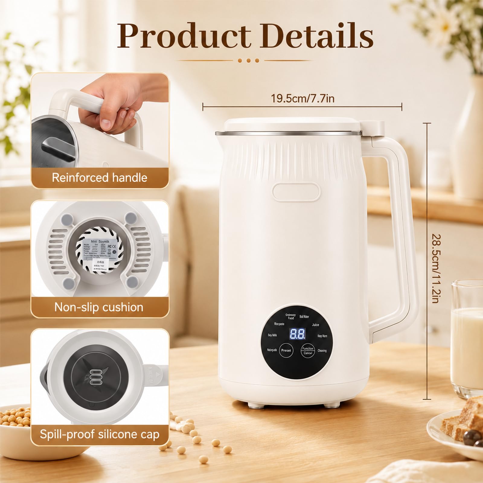 Machine à Lait Végétaux, 1,6L, Machine Lait Vegetal Automatique