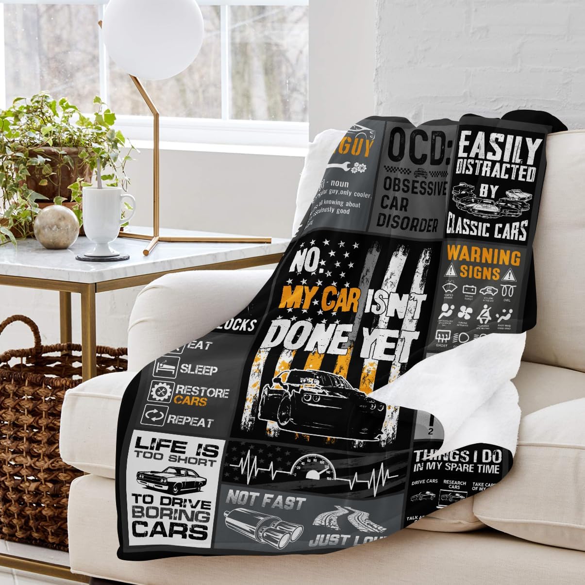 Car Guy Gifts, Mechanic Gifts for Men, Soft Throws Blanket for Car Lovers - 60'x50' - Image 3