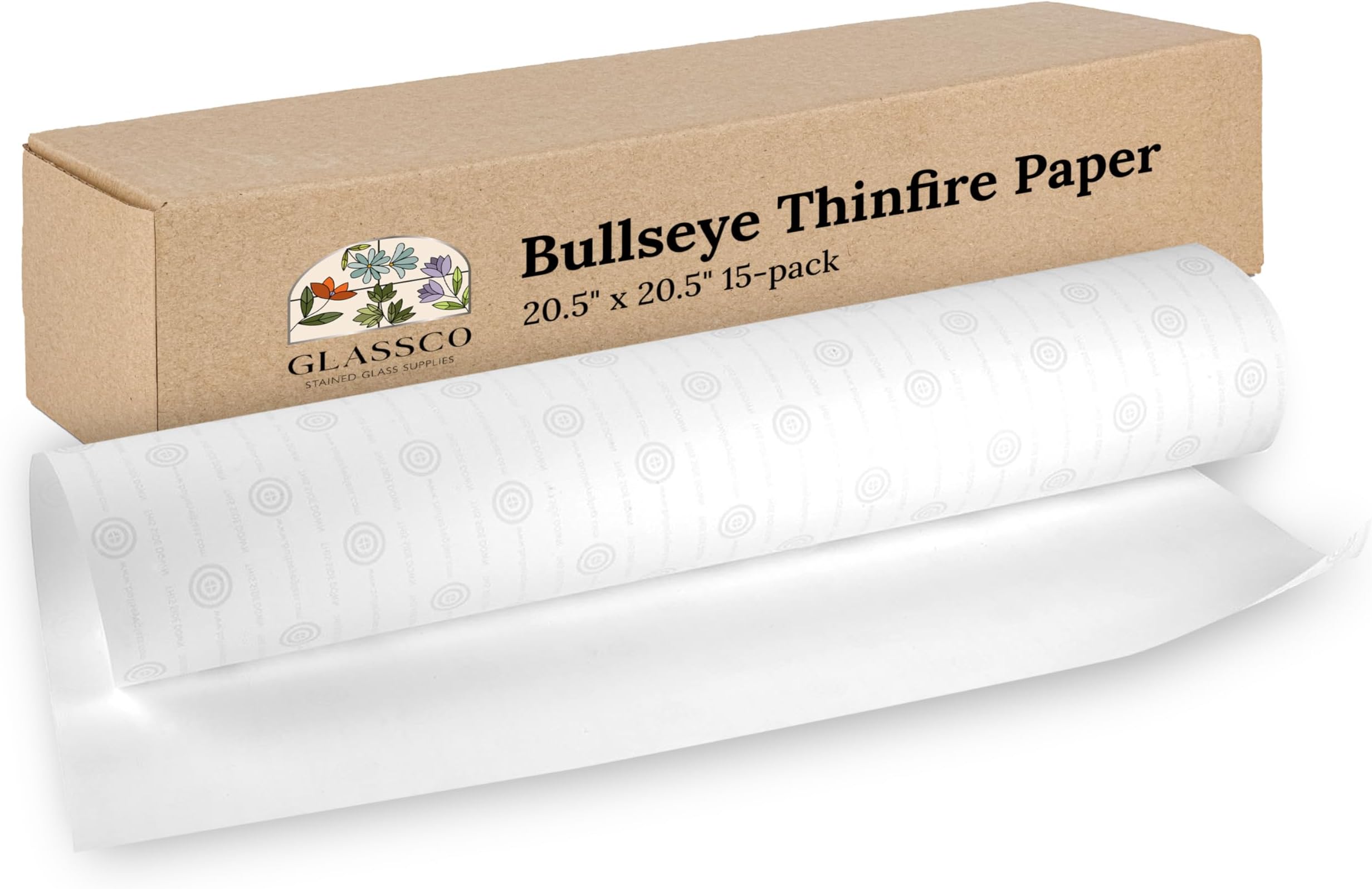 Bullseye Thinfire Kiln Shelf Paper for Ultra Smooth Glass - Kiln Paper for Glass Fusing Supplies 20" x 20" - 24 Pack by Glassco