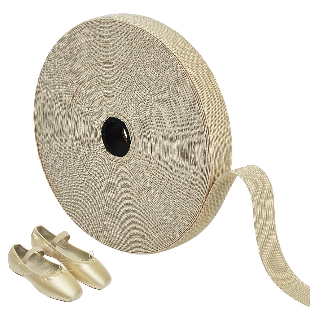 PH PandaHall 19.6 Yards x 3/4 inch Pointe Shoe Elastic Stretch Ribbon