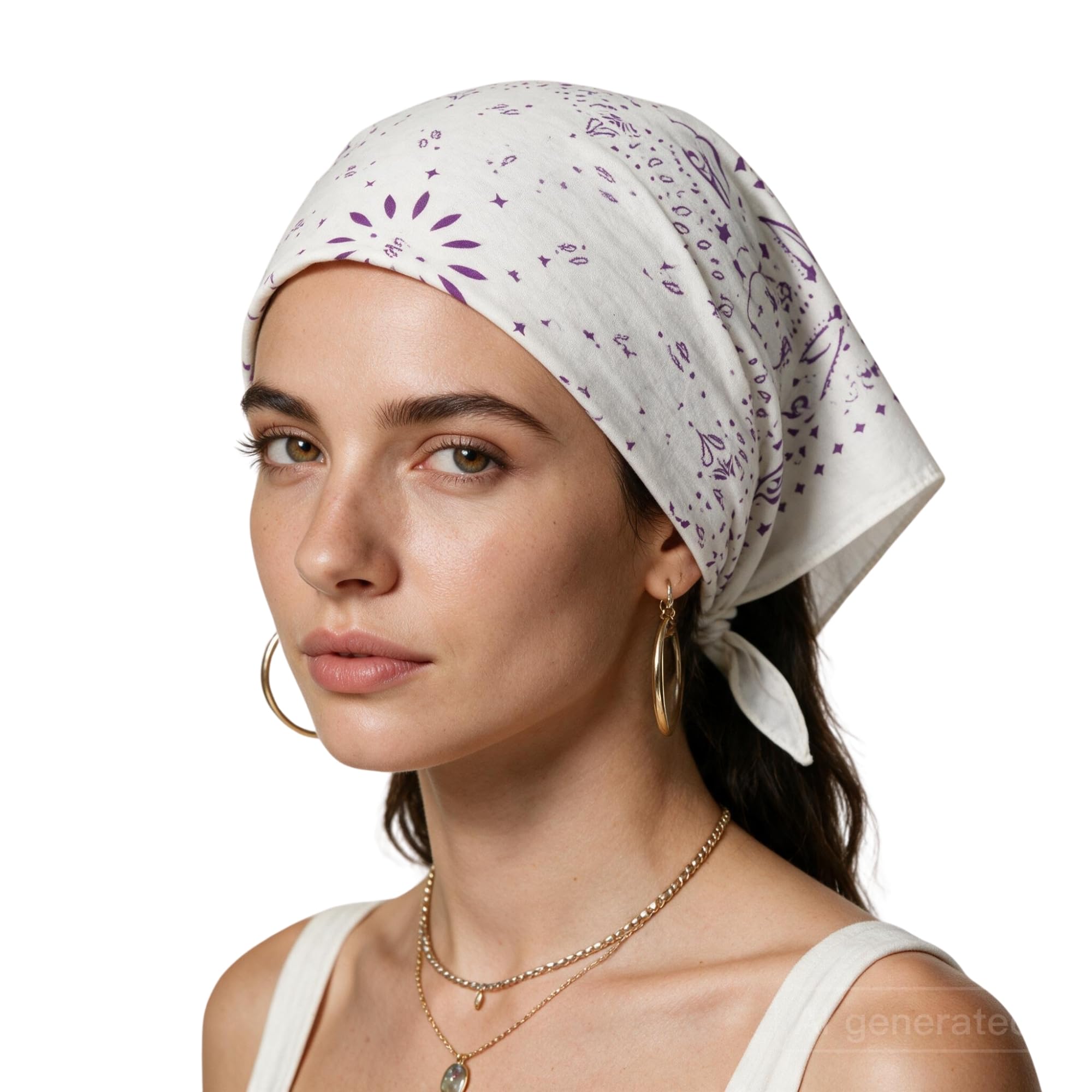 The Peacock Crew Premium Soft Cotton Designer Bandana for Men and Women 22x22 in