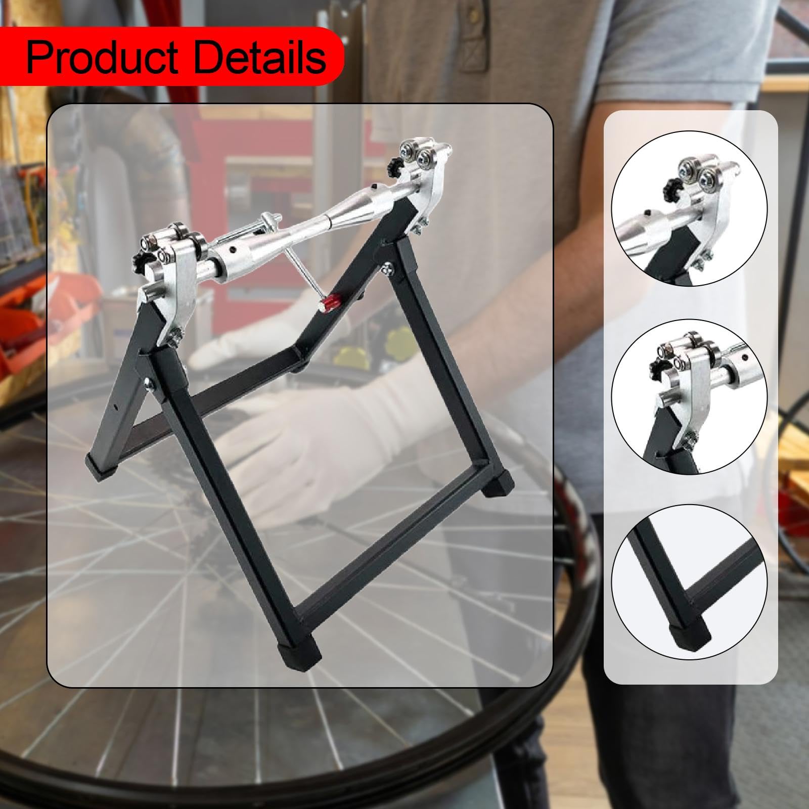 Oshhni Equilibrador de ruedas para motocicletas Soporte para equilibrar ruedas de motocicletas Accesorios estables para trabajo pesado Herramienta para, Plata