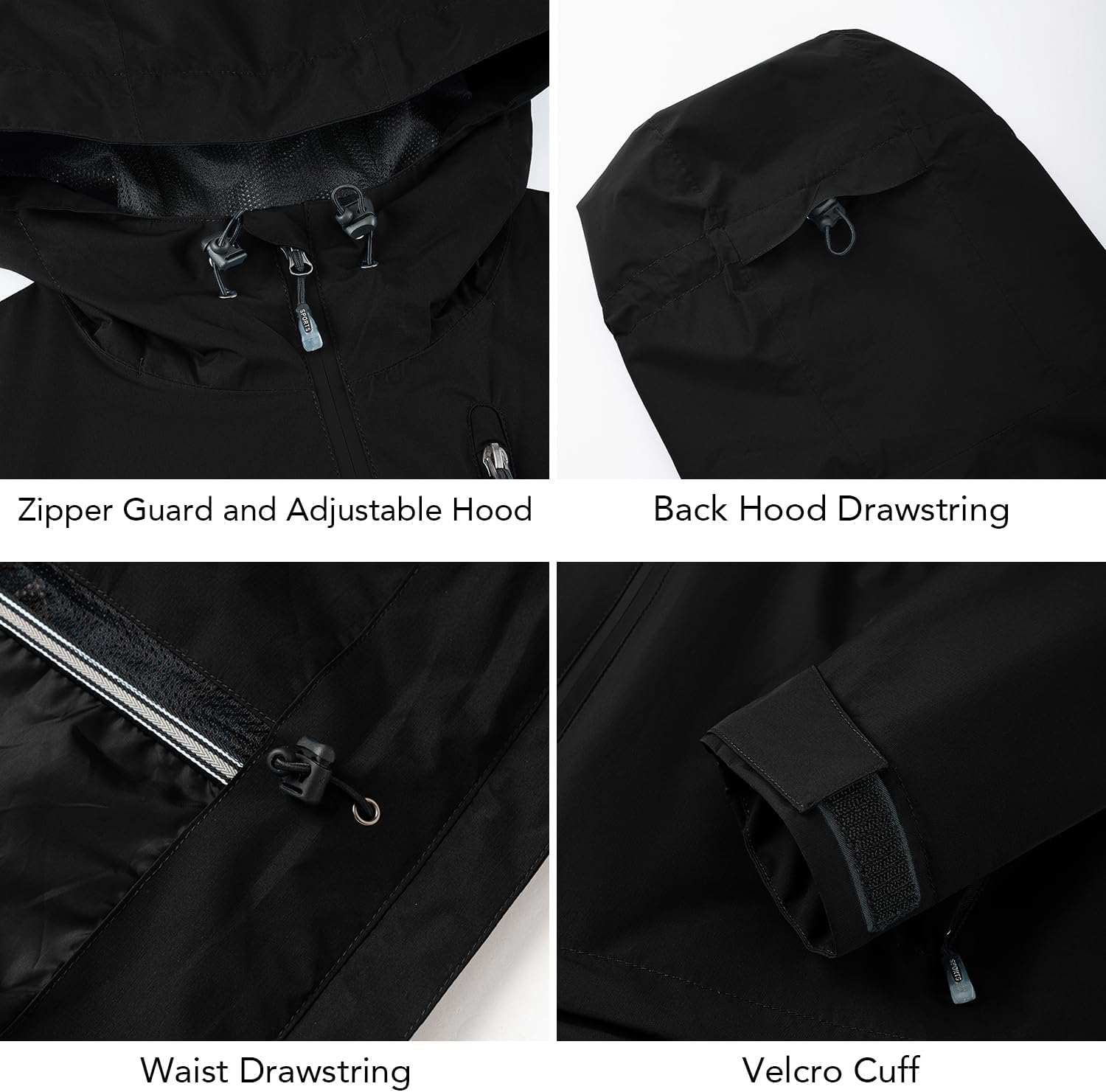 Garemcy Women's Rain Coat Waterproof Lightweight Packable Rain Jacket with Hood Active Outdoor Windbreaker - Image 6