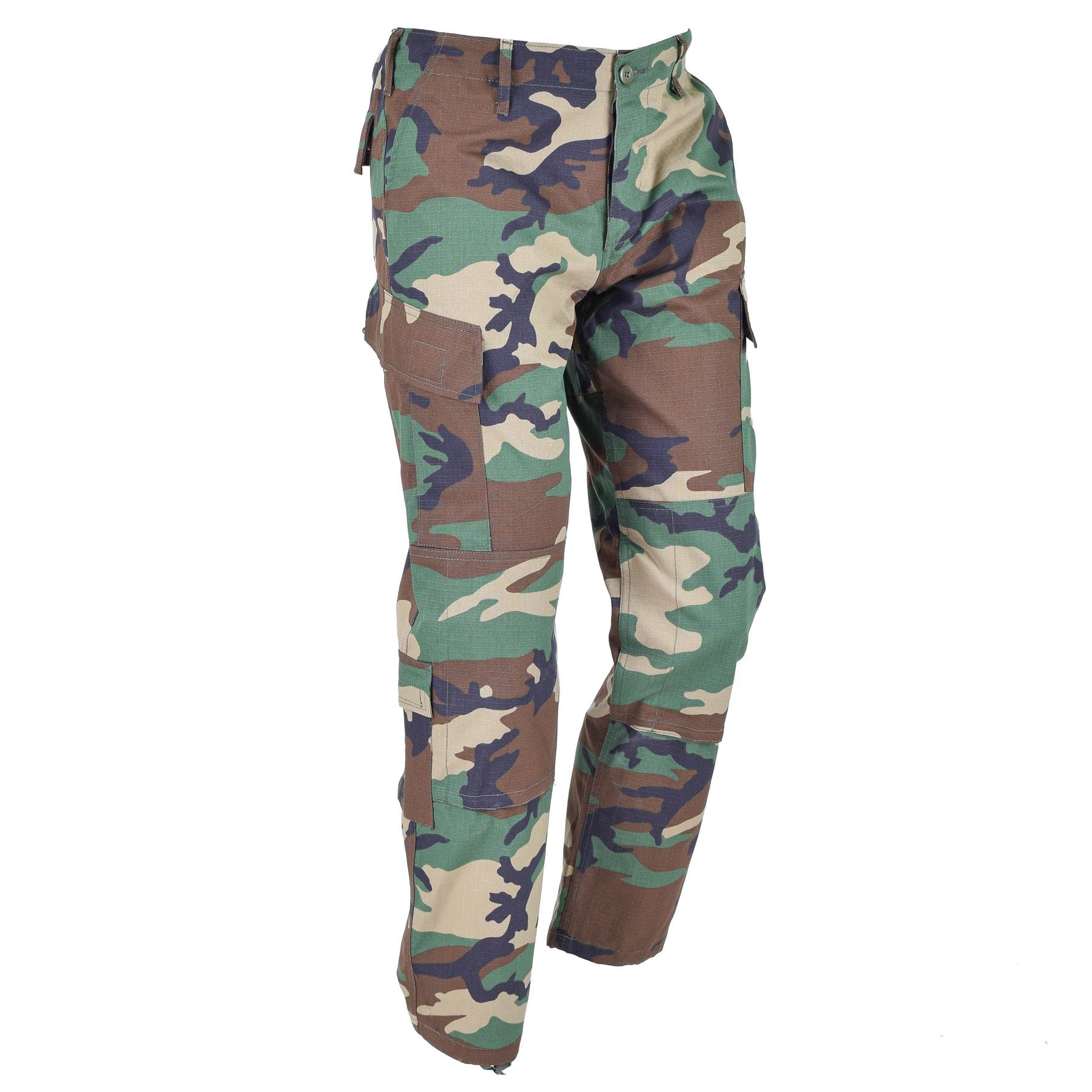 Militar Men's Camouflage Mil-Tec Brand U.s. Military Style Woodland Camo Ripstop Soldiers Bdu Cargo Pants