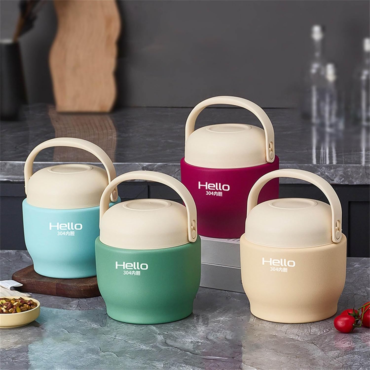 フードグレードステンレススチールサーマルランチコンテナパーティションコンパートメント断熱食品保管コンテナポータブルランチボックスワー