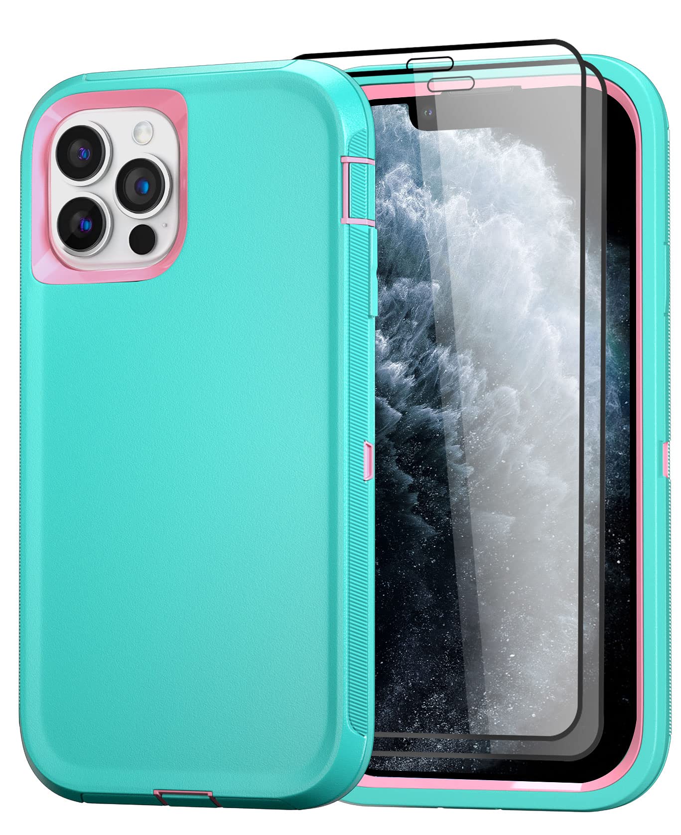 Aopuly for iPhone 11 pro max Case (6.5") with Tempered Glass, Heavy Duty Full Body Rugged Case, Drop Protection Shockproof Drop/Dust Proof 3-Layer Durable Cover for iPhone 11 pro max 6.5-inch