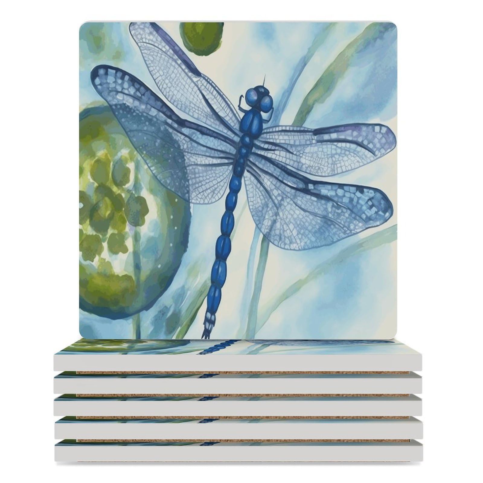 Dessous de verre en céramique lot de 6 pour cadeau de crémaillère