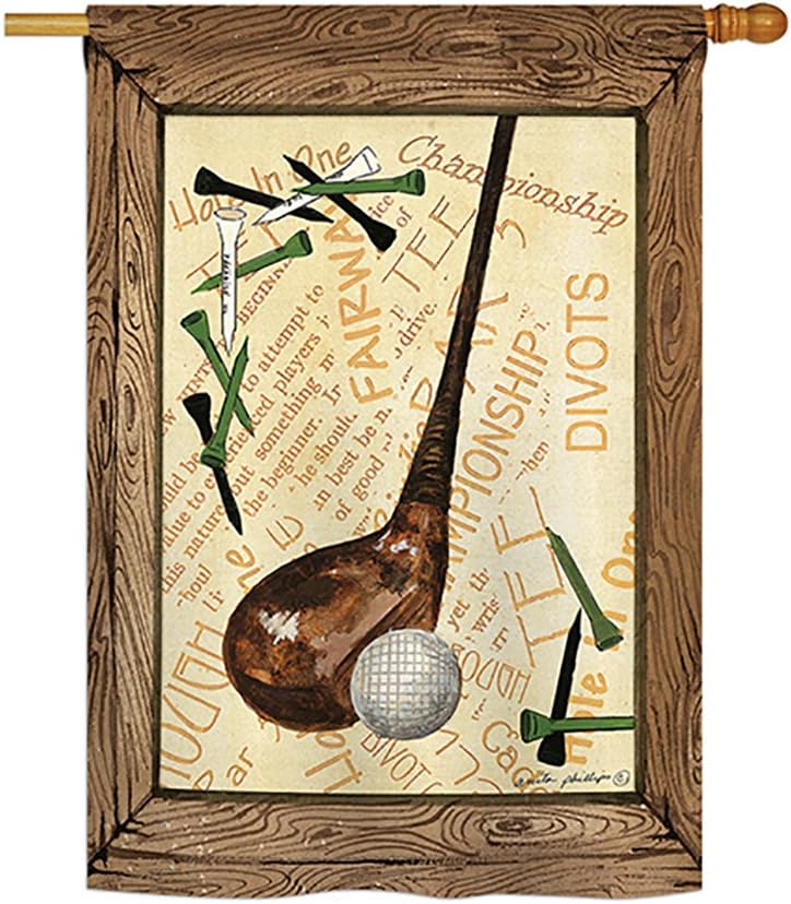 Breeze Decor H109059-BO Strike A Golf Ball Interests Sports Impressions Decorative Vertical 28" x 40" Double Sided House Flag Printed in USA