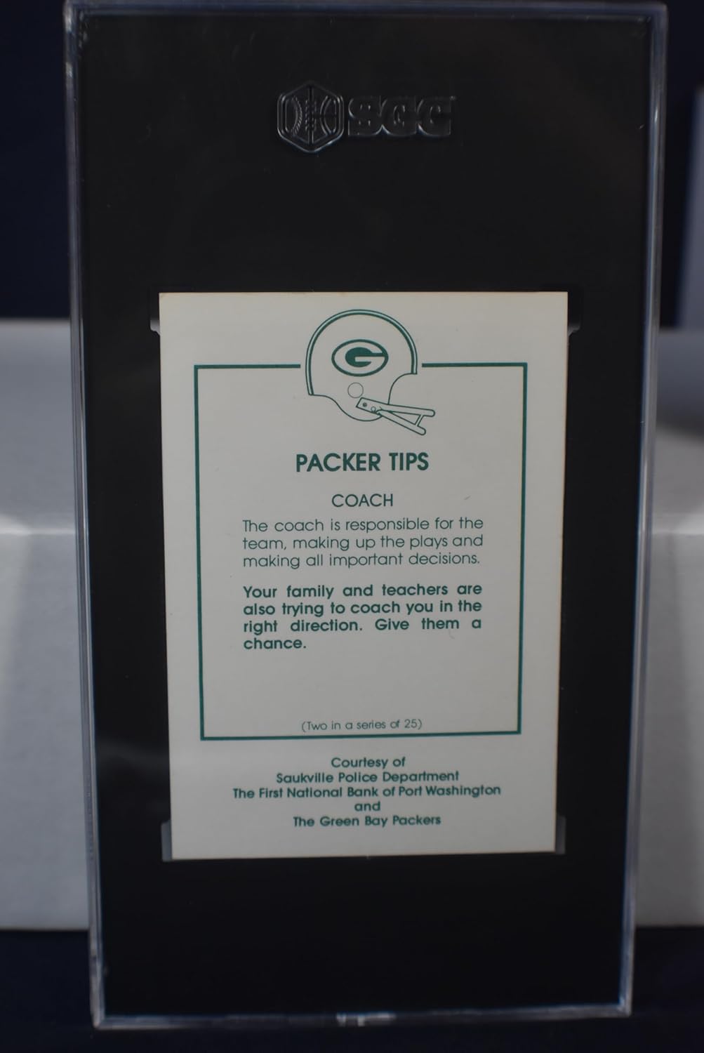 FOREST Forrest GREGG 1984 Green Bay Packers Police SGA #2 Football Card SGC Graded Mint 9 Saukville Police Department