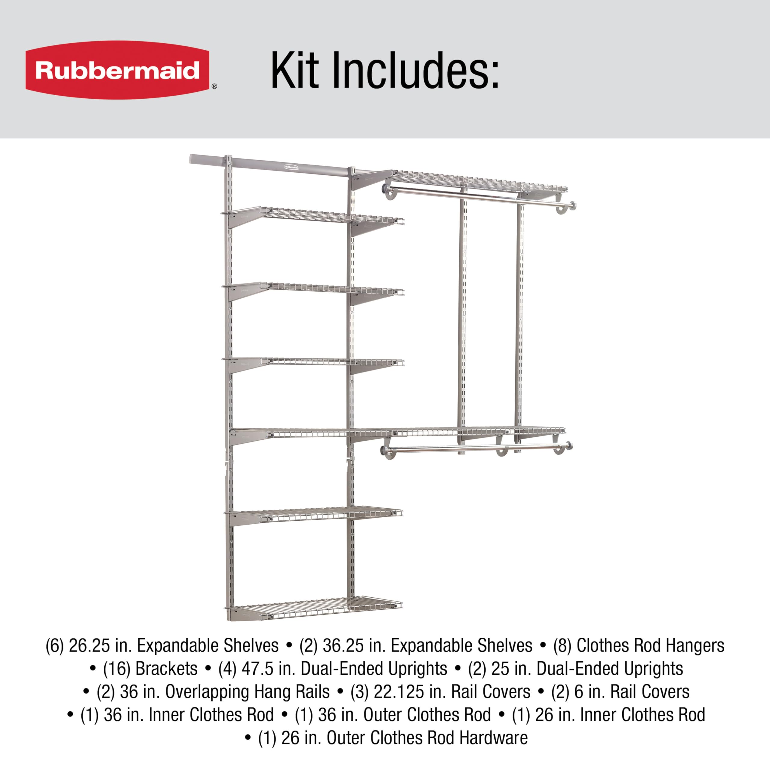 Amazon.com: Rubbermaid Configurations Deluxe Custom Closet Kit, 3