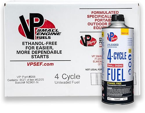 VP Racing Fuels 6205 SEF Combustible de motor pequeño de 4 ciclos, no contiene aceite, cuarto de galón (paquete de 8)