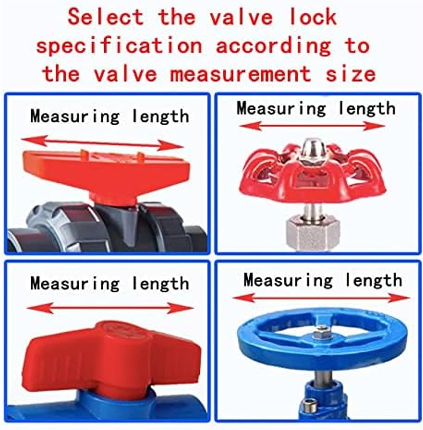 Gate Valve Locking Device, 64‑127mm Valve Lockout Device ABS Plastic High Security Gate Valve Lockout Device Rod Red Gate Valve Lock, Devices
