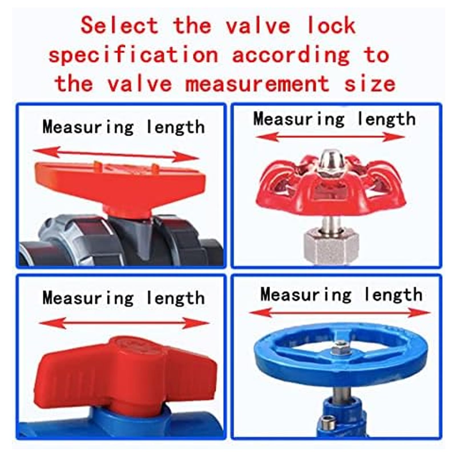 Gate Valve Locking Device, 64?127mm Valve Lockout Device ABS Plastic High Security Gate Valve Lockout Device Rod Red Gate Valve Lock, Devices