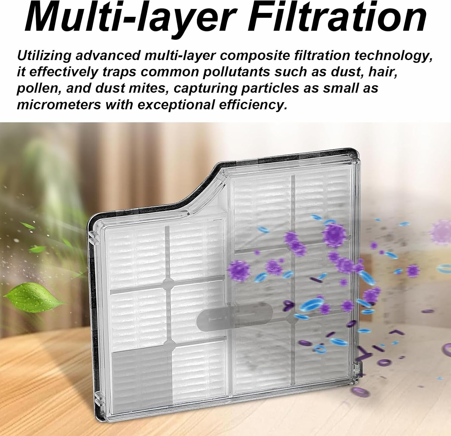 Robot Vacuum Filter Replacement 2PCS, High Efficiency Particle Dust Filter, Fit for Roborock Saros 10 G30 and S9 maxV ultra Series Vacuum Cleaners, White
