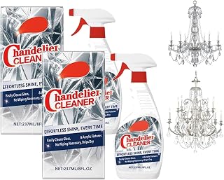 Chandelier Cleaner Drip Dry Spray – No-Wipe Dust Remover for Crystal & Glass, Streak-Free Shine for Chandeliers, Mirrors, Metal & Plastic (2 Pcs)