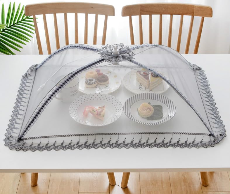 Miniatura 4 de Cubierta de malla desplegable de 15.7 x 19.7 pulgadas (15.7 x 19.7 in), para tienda de campaña, reutilizable y plegable, para picnic al aire libre,