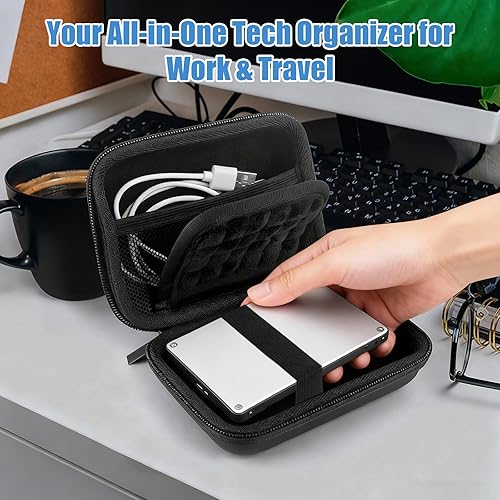 Miniatura 2 de Funda de disco duro externo, funda protectora de EVA a prueba de golpes para almacenamiento USB SSD, pasaporte, organizador electrónico de viaje,