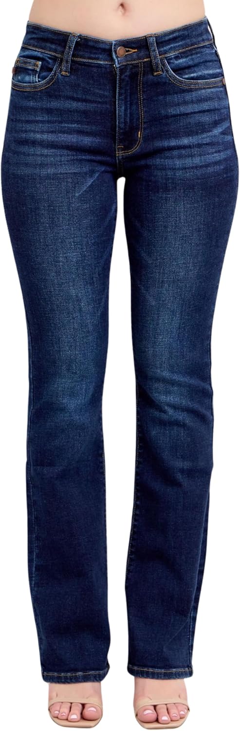 Judy Blue Mid Rise Dark Wash Classic Bootcut, Inseam 32"