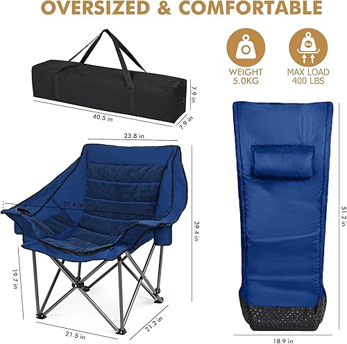 Miniatura 3 de WARM-U-FEET Silla de campamento de gran tamaño con bolsillo para el pie, calentador de manos para una silla térmica de bricolaje, deportes de