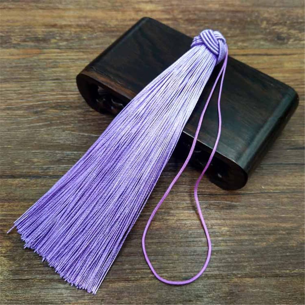 8 Pieces 15cm Silky Soft Tassels Mini Craft Tassels Small Tassel Pendant Decorative Key Tassels Handmade Tassel Key Chain Gifts Tiny Tassels for Earrings Souvenir Bookmarks DIY Craft (Light Purple)