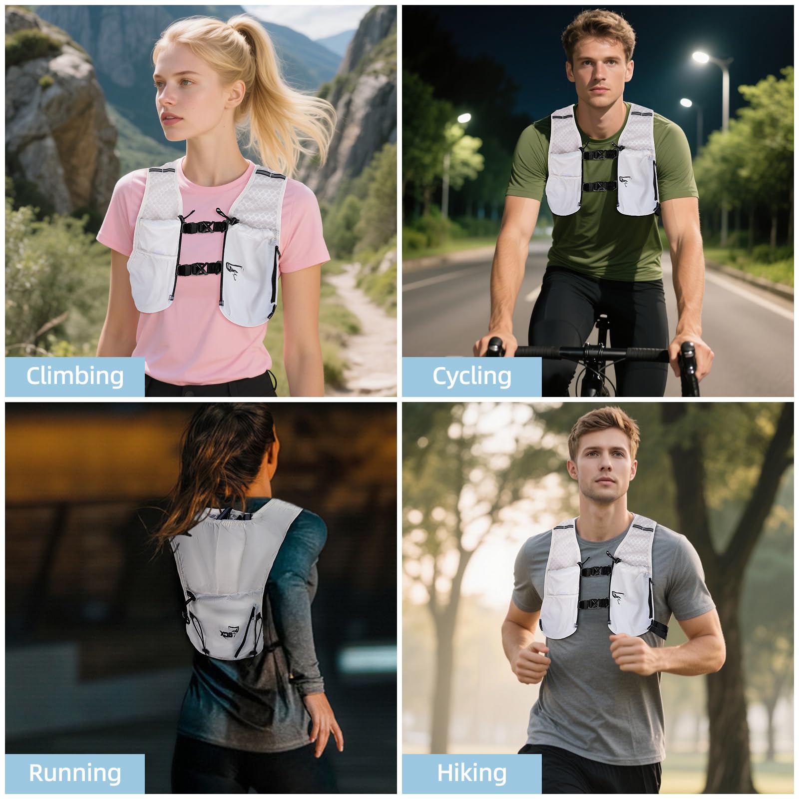 Mochila de hidratación para mujeres y hombres, chaleco ligero para correr con vejiga de agua de 1.5 L, mochila de agua transpirable para senderismo, correr, ciclismo, escalada, color 7