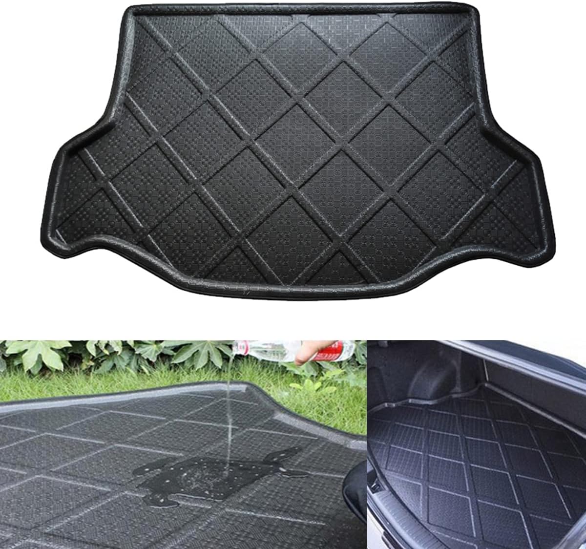 1pcs Black Color Car Mat Car Boot Mat Cargo Mat Trunk Cargo Liner Floor Mat Compatible with VW T-Cross 2019 2020 2021 2022 2023 2024 2025 2026