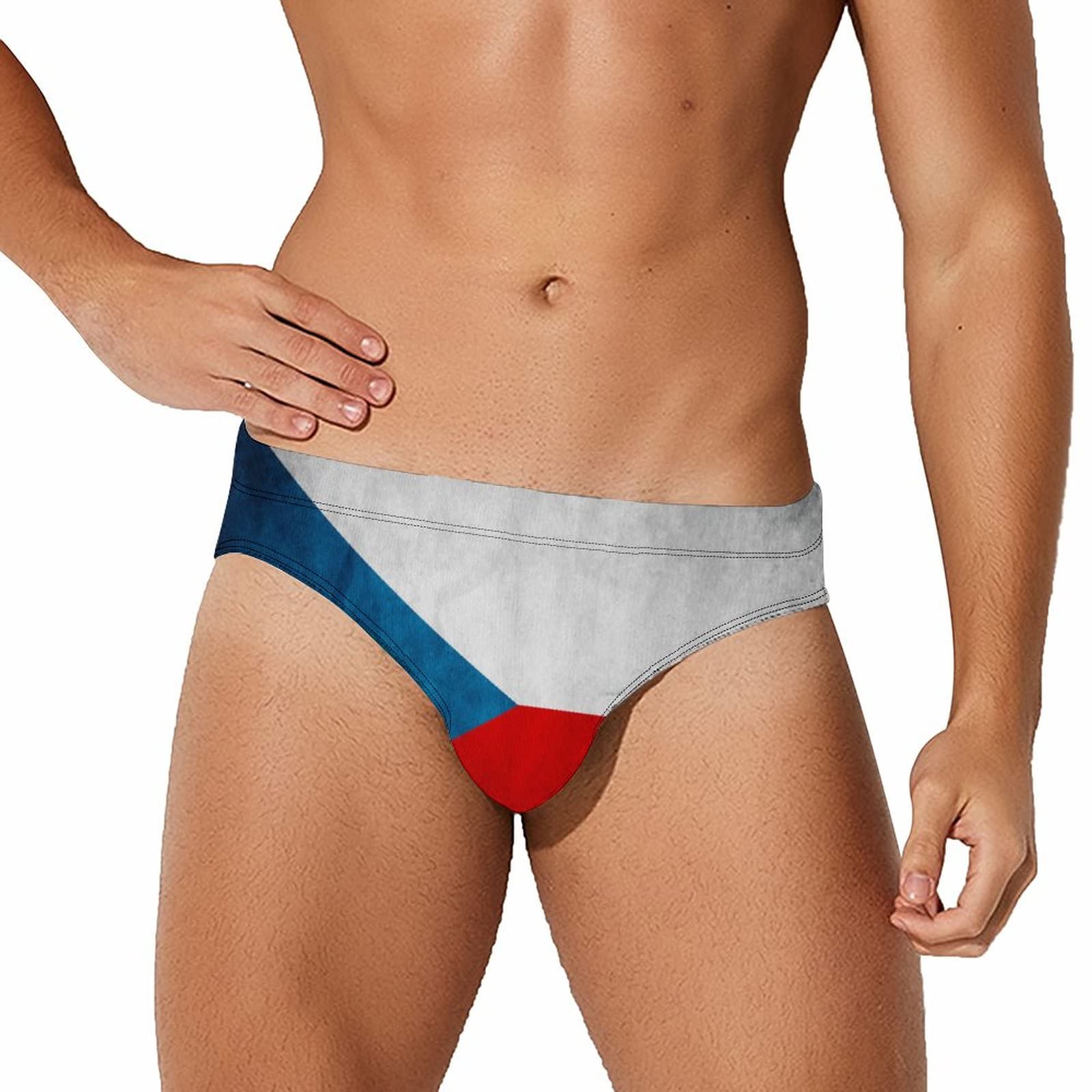 Czech Republic Flag Men's Swimwear Italian Flag Briefs Swim Trunk Triangle Thong Bikini Swimsuit