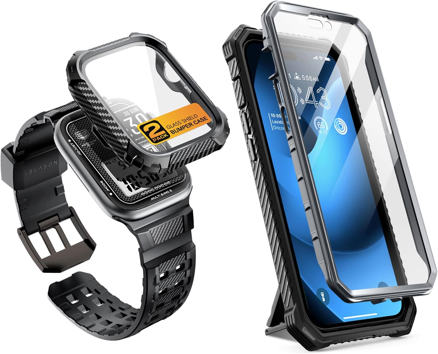 i-Blason Armorbox Designed for iPhone 14 Pro Max Case & Apple Watch Band [45mm]