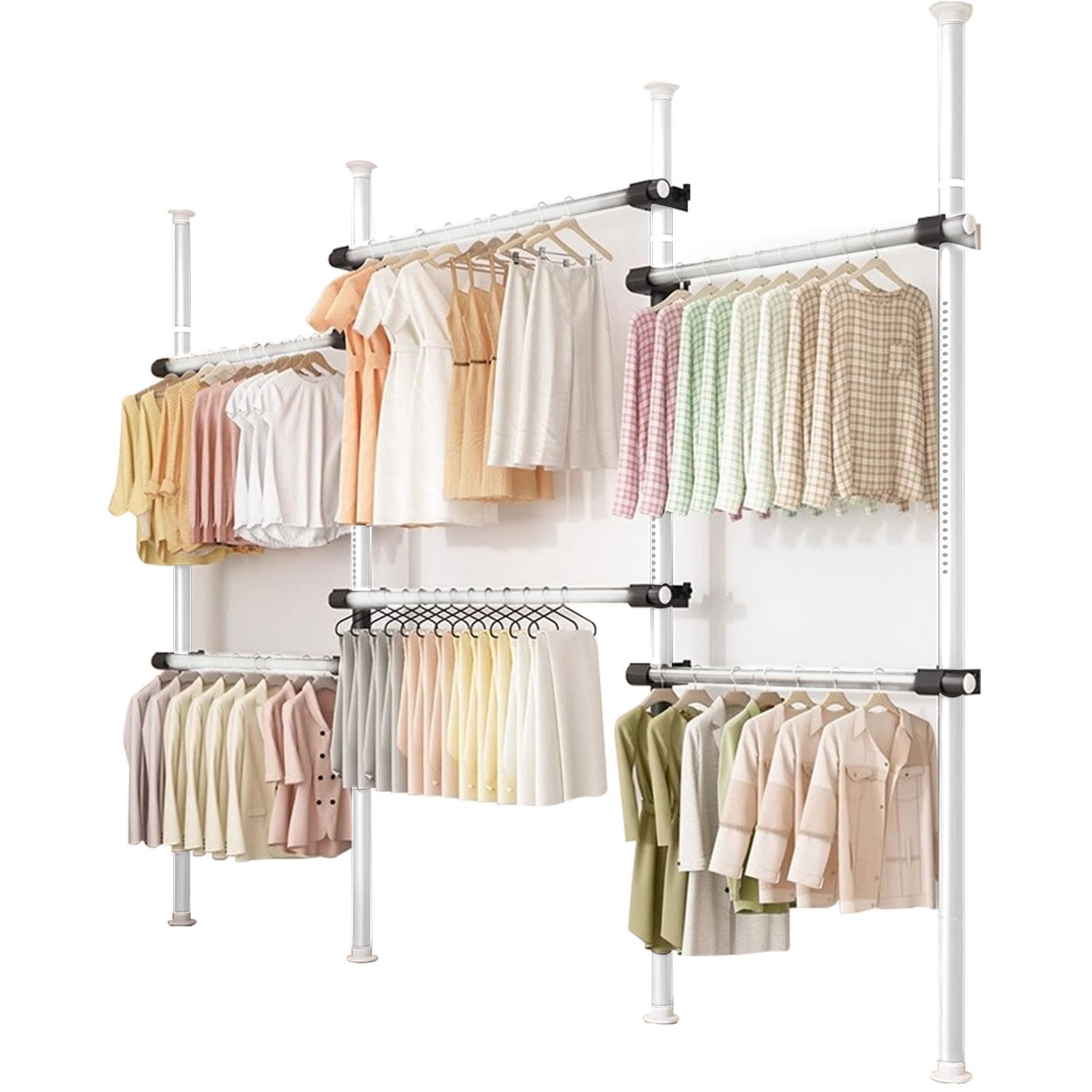 Porte-vêtements réglable Heavy-Du : armoire ouverte et dressing mural pour chambre