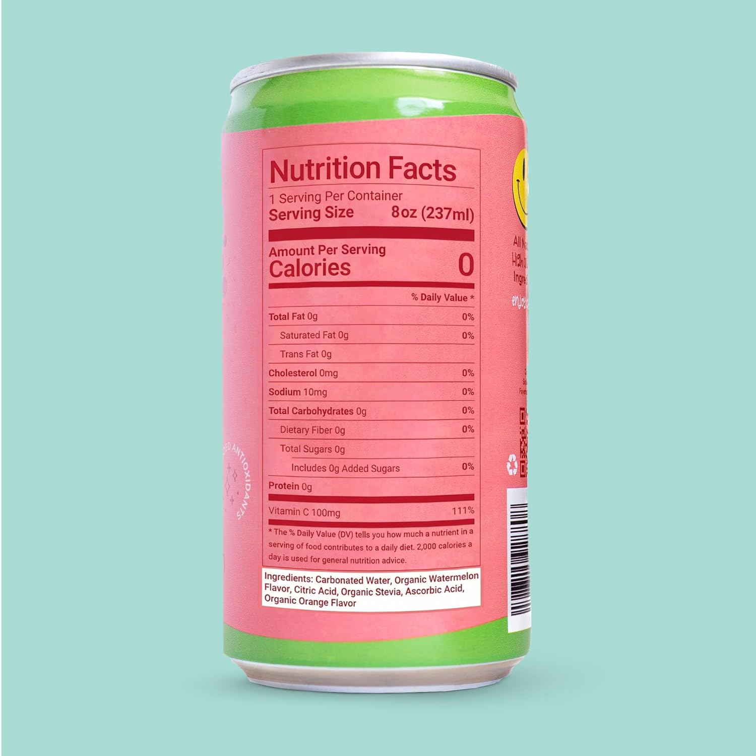 Clean Kids Soda – Wild Watermelon | Healthy Soda Drink | Caffeine-Free, No Artificial Dyes or Preservatives, No High-Fructose Corn Syrup, Non-GMO, With Antioxidants | 8oz Mini Cans (12-Pack)