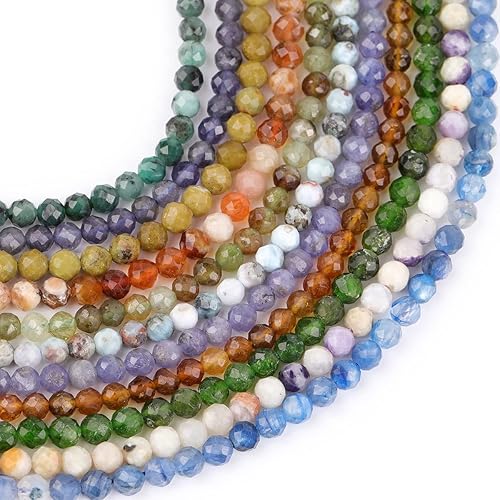 Miniatura 8 de JOE FOREMAN Cuentas espaciadoras pequeñas redondas de cianita natural de grado AAA de 0.157 pulgadas (0.157 in) para hacer joyas, pulseras, aretes,