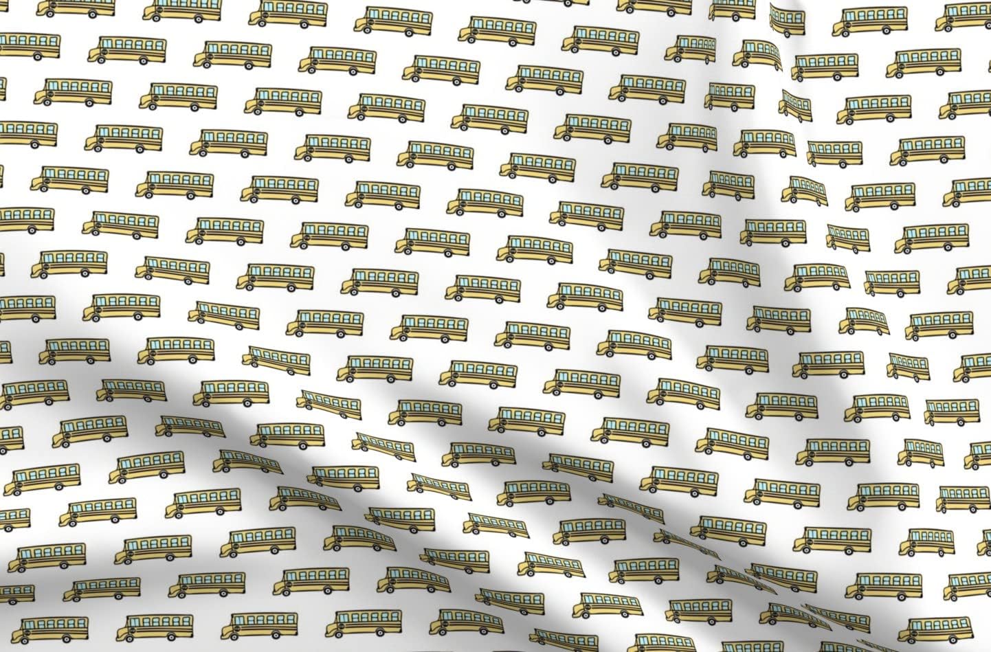 Spoonflower Fabric - School Bus Yellow Trendy Back Kid Classroom Nursery Printed on Upholstery Velvet Fabric Fat Quarter - Upholstery Home Decor Bottomweight Apparel