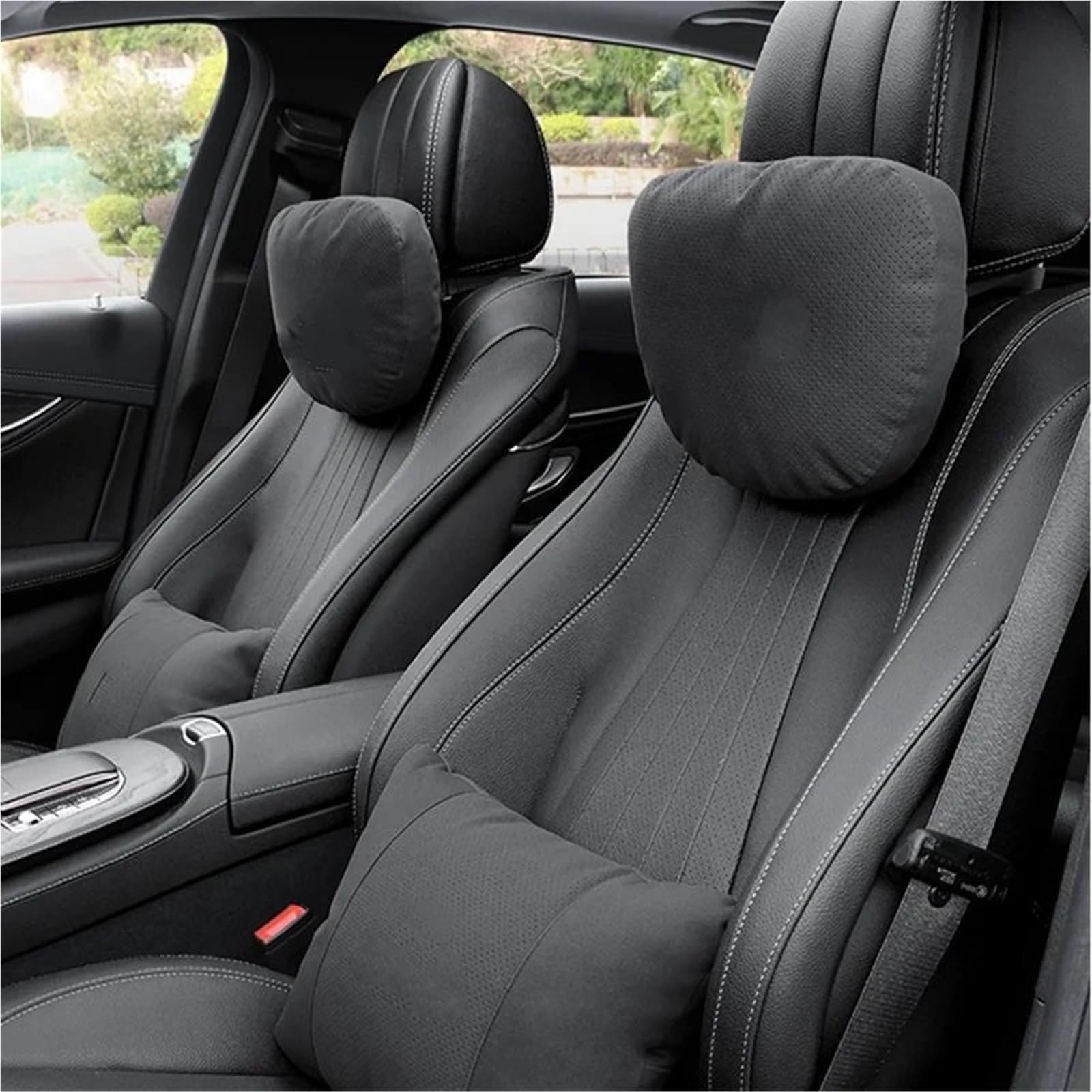 poduszka podtrzymująca szyję Do Golf Tiguan Passat Polo T-Roc ID4 Zagłówek Samochodowy Podpórka Pod Szyję poduszka na głowę fotela samochodowego(Waist pillow black)