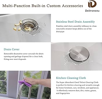 chapuri　0810 15 Inch Bar Sink Drop In - Delironexu 18 Gauge Stainless Steel