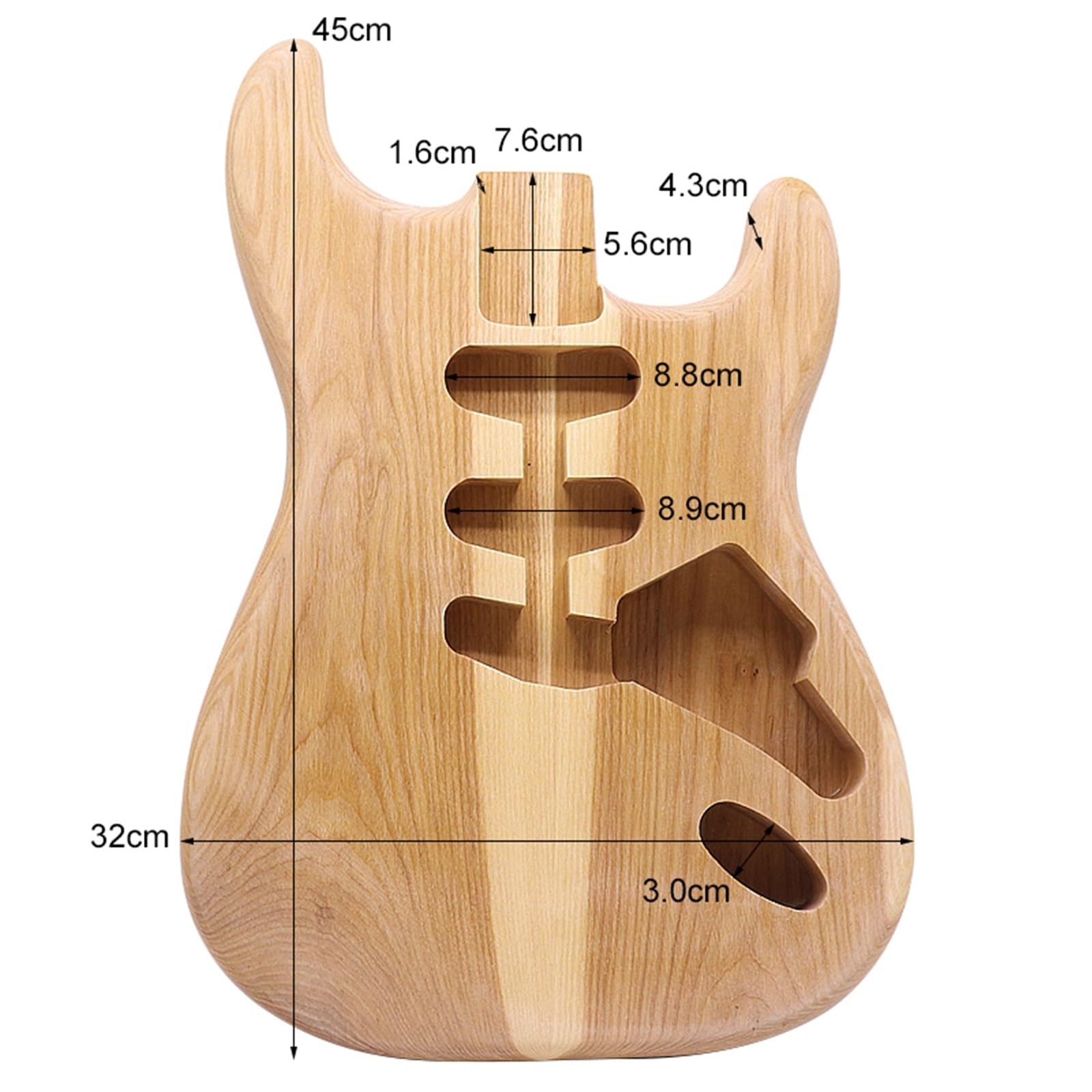 Unfinished Guitar Body Three Single Ash Wood Electric Guitar Body Accessories
