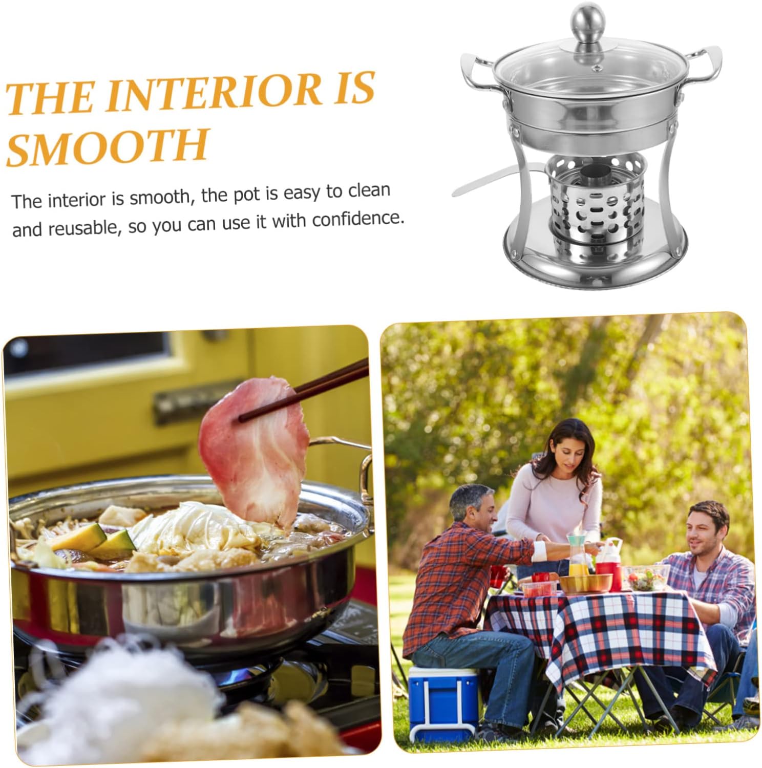 Small Hotpot Pot Stainless Steel Single Burner Hotpot Stove Practical and Safe Perfect for Indoor/outdoor