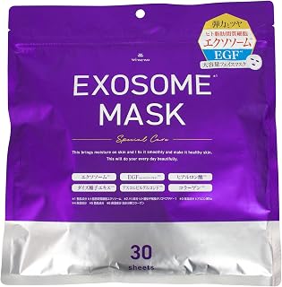 EXOSOME 面膜 30片装 Exso Musum EGF 人体脂肪间质细胞 阿斯科比葡萄糖苷 透明质酸 胶原蛋白 大豆籽提取物 大容量 日本制造 护肤面膜 面膜 面部 护肤