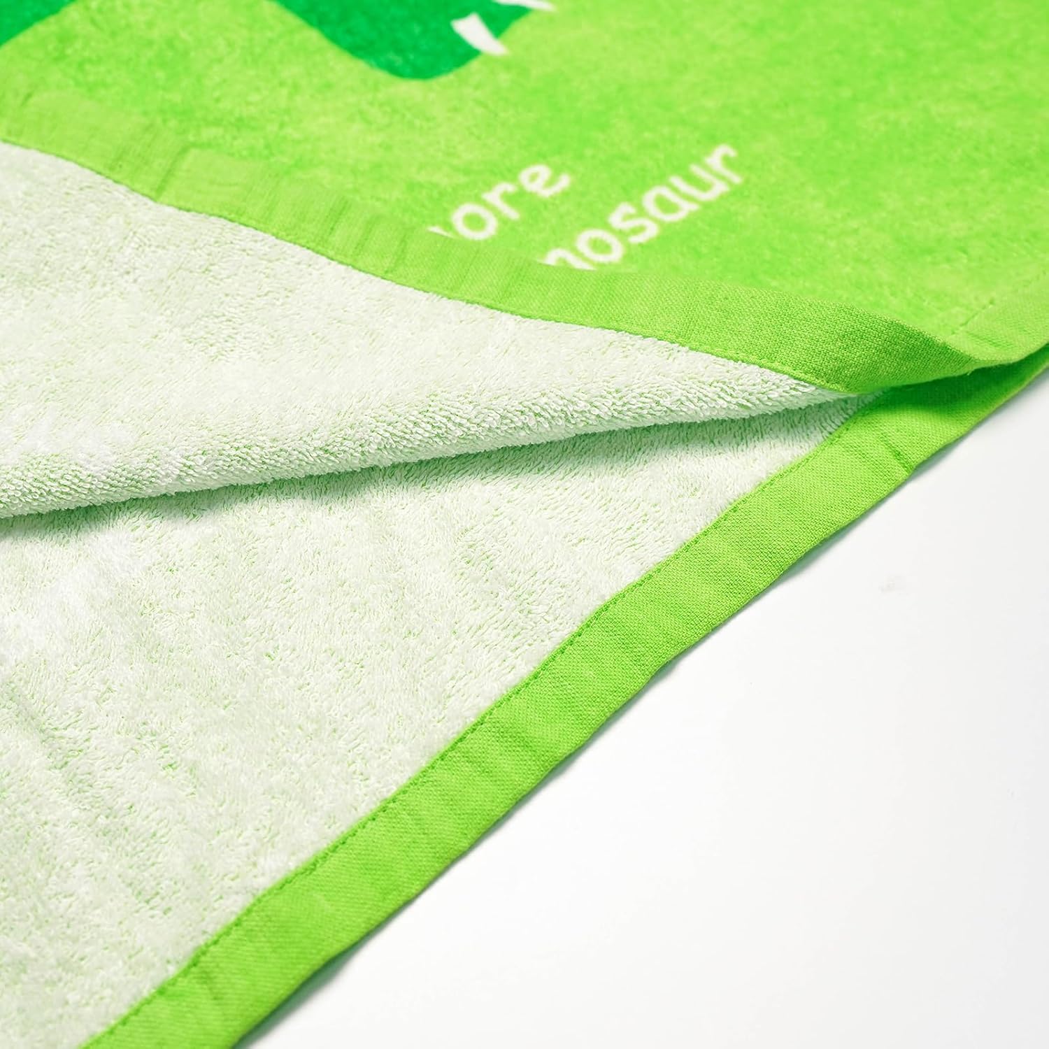 LOLANTA Children's Bath Towels with Hooded Dinosaur, Boys Beach Towel Pool Poncho Swim Cover-Ups 100% Cotton (Green#A-New,4-6 Years)